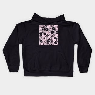 Pastel Pink and White Flower pattern Vintage style Kids Hoodie